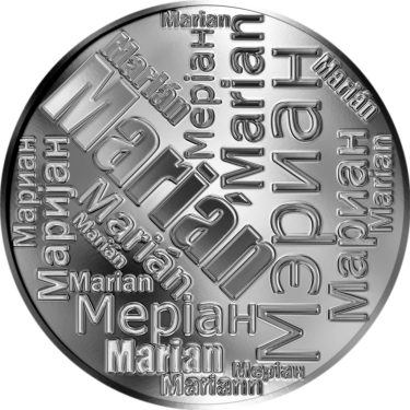 Náhled Averzní strany - Česká jména - Marián - velká stříbrná medaile 1 Oz