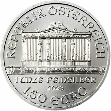 Náhled Reverzní strany - Wiener  Philharmoniker 1 Oz Stříbrná investiční mince