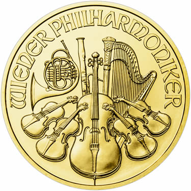 Náhled Averzní strany - Wiener Philharmoniker  1/2 Oz - Investiční zlatá mince