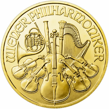 Náhled Averzní strany - Wiener Philharmoniker  1/4 Oz - Investiční zlatá mince