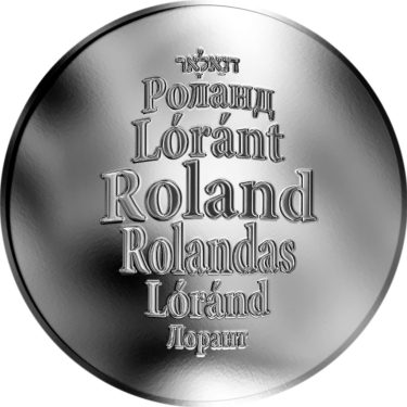 Náhled Averzní strany - Česká jména - Roland - velká stříbrná medaile 1 Oz