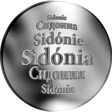 Náhled Averzní strany - Slovenská jména - Sidónia - velká stříbrná medaile 1 Oz