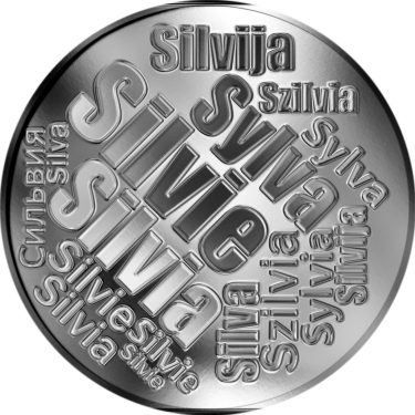 Náhled Averzní strany - Česká jména - Silvie - velká stříbrná medaile 1 Oz