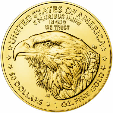 Náhled Reverzní strany - 1 OZ American Eagle Gold - Investiční zlatá mince