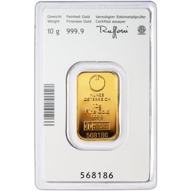 Náhled Reverzní strany - Münze Österreich 10 gramů - Investiční zlatý slitek