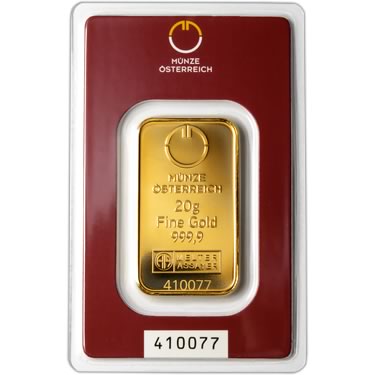 Náhled Reverzní strany - Münze Österreich 20 gram - Investiční zlatý slitek - Set 10ks slitků