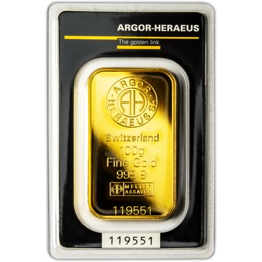 Náhled Averzní strany - Argor Heraeus SA 100 gramů KINEBAR - Investiční zlatý slitek